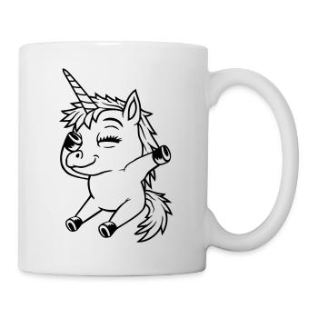 Seated Dabbing Unicorn Girl - Mug - white - Right