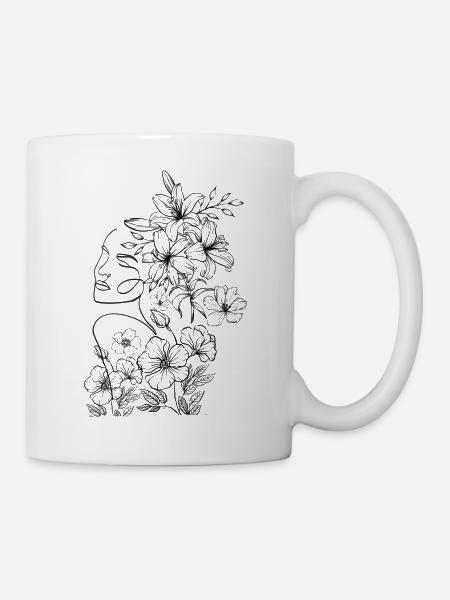 Blumenfrau - Tasse - Weiß