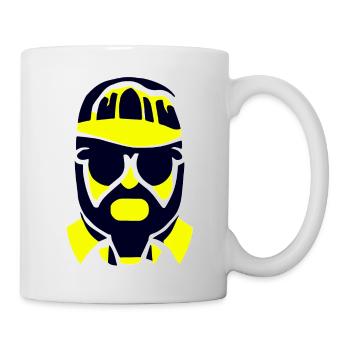 Mec cool avec lunettes de soleil et casquette / visage - Mug blanc - blanc - Droite