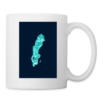 Schweden Karte im Polygonstil - Skandinavien - Tasse - Weiß - Rechts