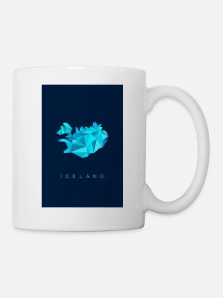Carte de l’Islande - Carte - ISLANDE - géométrique - Mug blanc - blanc