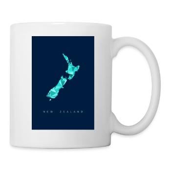New Zealand map in polygon style - Mug - white - Right