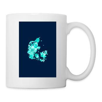 Dänemark Karte im Polygonstil - Kunst, geometrisch - Tasse - Weiß - Rechts