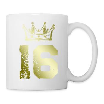 16 Zahl Krone - Tasse - Weiß - Rechts