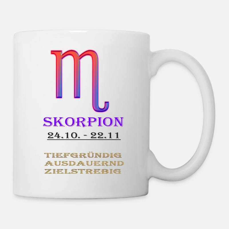 Skorpion Sternzeichen - Tasse - Weiß