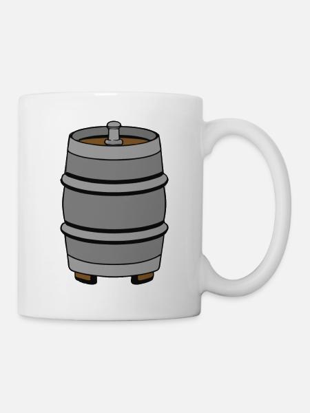 Bierfass Biertrinker Biertrinkerin Geschenkidee - Tasse - Weiß