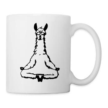 Lama Alpaka Yoga Vektor Lustig Geschenkidee - Tasse - Weiß - Rechts