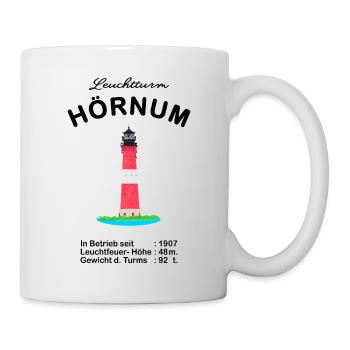 Leuchtturm Hörnum auf Sylt, Nordsee - Tasse - Weiß - Rechts