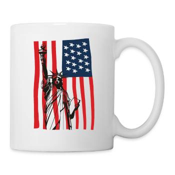 New York NYC Statue of Liberty USA America Flag - Mug - white - Right