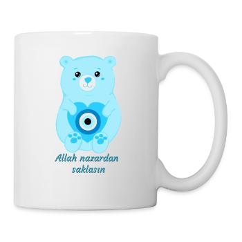 Böses-Auge-Schutzbär - Tasse - Weiß - Rechts