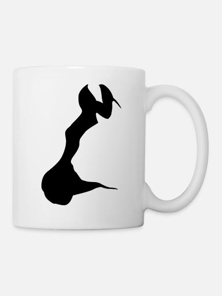 Cheval avec chat - Mug blanc - blanc