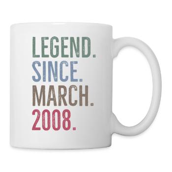 Légende depuis mars 2008 - Mug blanc - blanc - Droite