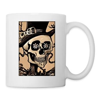 Skeleton Skull Flower Steampunk Halloween - Mug - white - Right