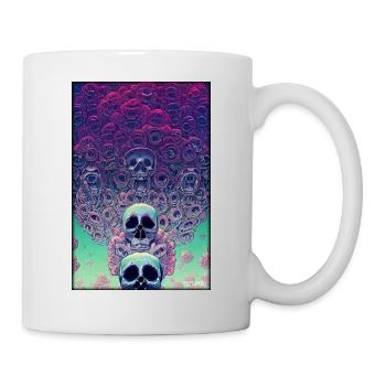 Skull Flowers Rose Cloud - Mug - white - Right