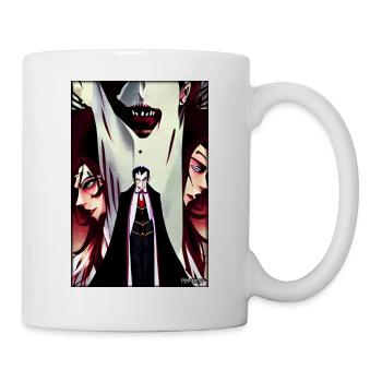 Manga Vampir Dracula Monster Halloween - Tasse - Weiß - Rechts