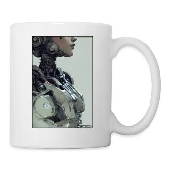 Robot Femme Cyborg Future Machine - Mug blanc - blanc - Droite