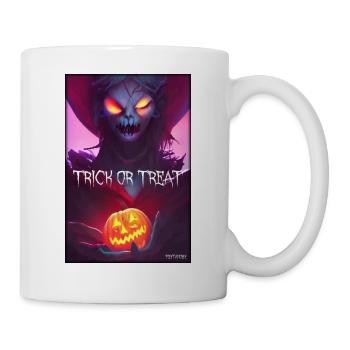 Halloween Hexe Zombie Monster Kürbis Süßes Saures - Tasse - Weiß - Rechts