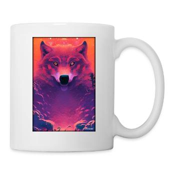 Wolf Tiermotiv Natur Wild Wolken Mystisch - Tasse - Weiß - Rechts