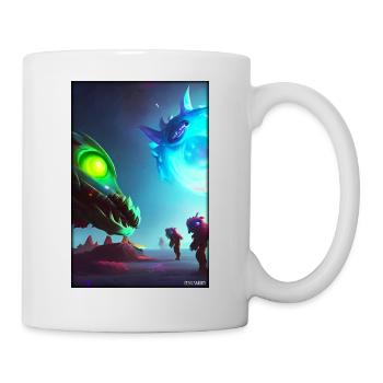 Alien Drache Weltraum Galaxie Universum Planet - Tasse - Weiß - Rechts