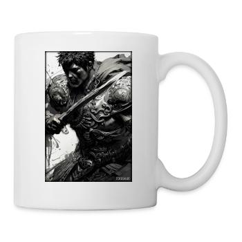 Krieger Schwert Vintage Schwarz Weiß 5 - Tasse - Weiß - Rechts