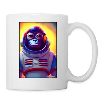 Monkey Animal Astronaute Espace Univers 5 - Mug blanc - blanc - Droite