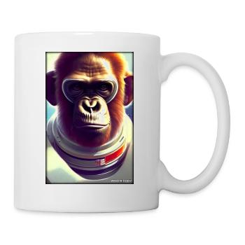 Monkey Animal Astronaut Space Space Universe 2 - Mug - white - Right