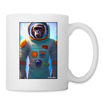 Monkey Animal Astronaute Voyage Dans l’Espace Univers 7 - Mug blanc - blanc - Droite
