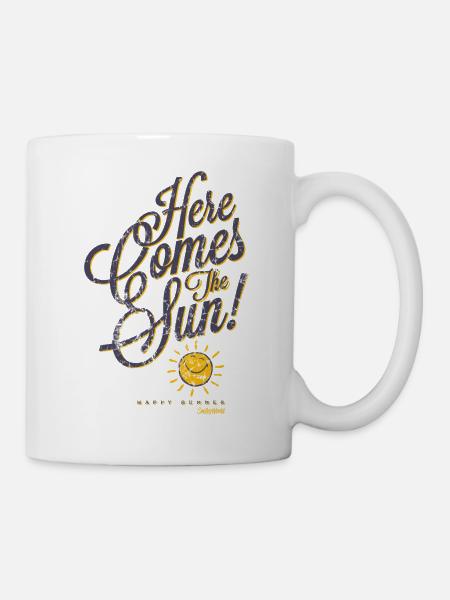 SmileyWorld Lächelnde Sonne Here Comes The Sun! - Tasse - Weiß