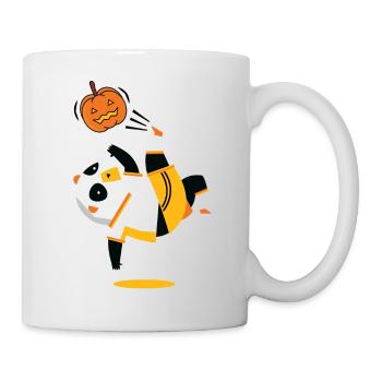 Lustiger Halloween Fussball Panda Geschenkidee - Tasse - Weiß - Rechts