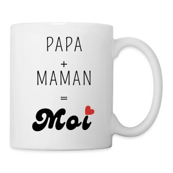 Papa plus maman égal moi - Mug blanc - blanc - Droite
