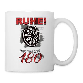 Dart Dartscheibe Dartspieler Bullseye Wurf Design - Tasse - Weiß - Rechts