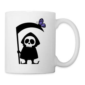 Mignon Mort Faux Scary Crâne Squelette Halloween - Mug blanc - blanc - Droite