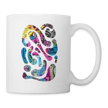 Graffiti-Stil Splash Hip Hop Farben Maler Farbe - Tasse - Weiß - Rechts