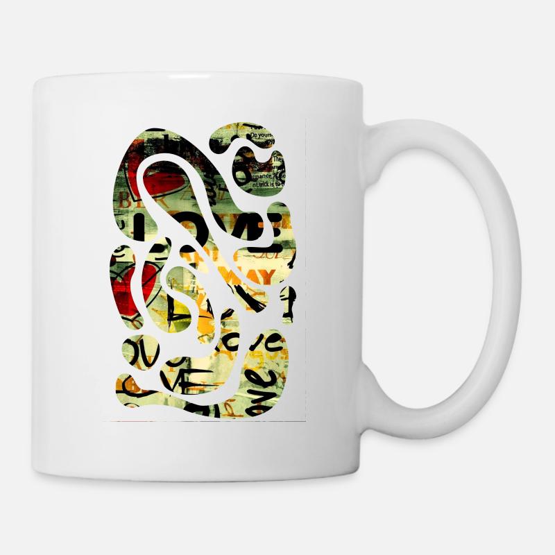 Graffiti-Stil Splash Hip Hop Farben Maler Farbe - Tasse - Weiß