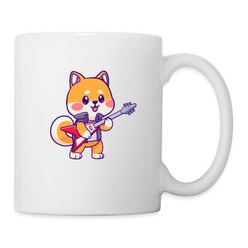 funny musician electric guitar motif - Mug - white - Right