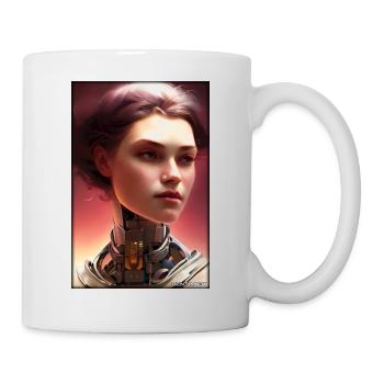Robot Woman Future Cyborg Machine Technology - Mug - white - Right