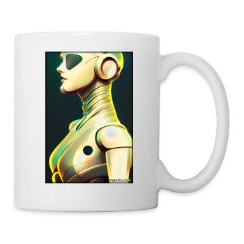 Robot Woman Future Cyborg Machine Technology - Mug - white - Right