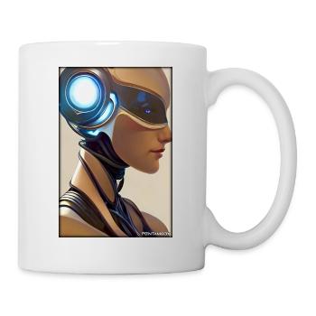 Robot Woman Future Cyborg Machine Technology - Mug - white - Right