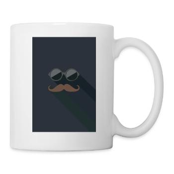 Lunettes de soleil avec barbe à moustache - Mug blanc - blanc - Droite