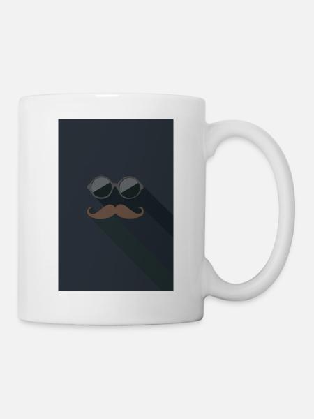 Sonnenbrille mit Schnurrbart Bart - Tasse - Weiß