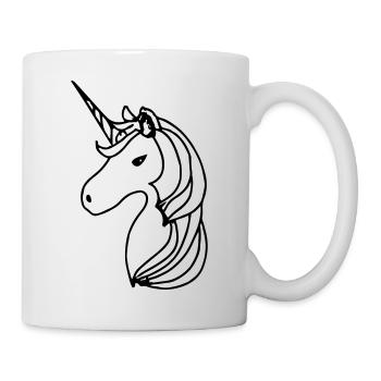Unicorn Illustration Line Art Gift Idea - Mug - white - Right