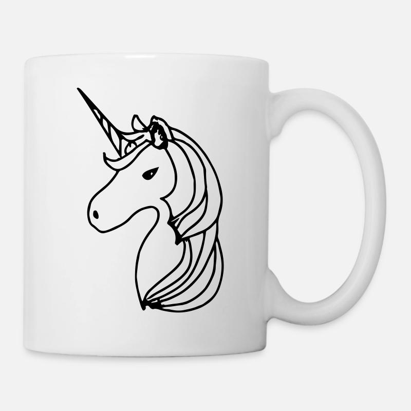 Einhorn Illustration Line Art Geschenkidee - Tasse - Weiß