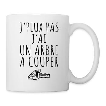 bûcheron , forêt , arbre , bois - Mug blanc - blanc - Droite
