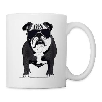Chiens bouledogues avec lunettes de soleil motif cool - Mug blanc - blanc - Droite