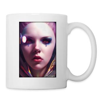 Cyber Goth Woman Future Technology Science - Mug - white - Right