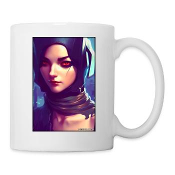 Cyber Goth Woman Future Technology Science - Mug - white - Right
