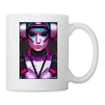 Cyber Goth Woman Future Technology Science - Mug - white - Right