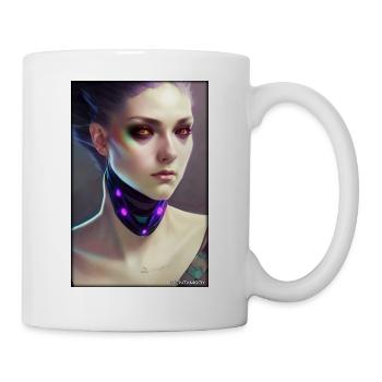 Cyber Goth Woman Future Technology Science - Mug - white - Right