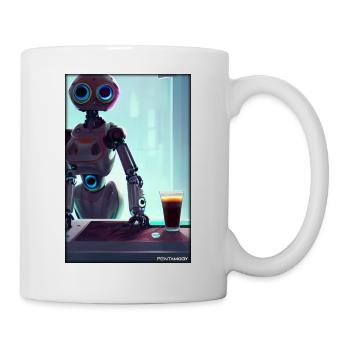 Roboter Kaffee Zukunft Wissenschaft Maschine - Tasse - Weiß - Rechts