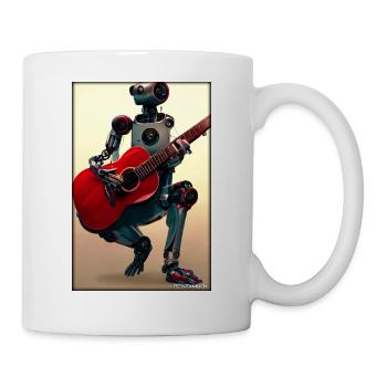 Roboter Gitarre Gitarrist Zukunft Musik Musiker - Tasse - Weiß - Rechts